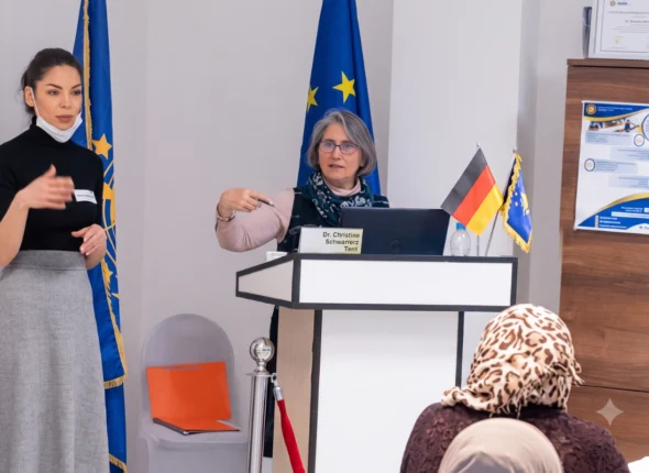 Event announcement banner for empowering women in the German job market by Human Restart Organisation.